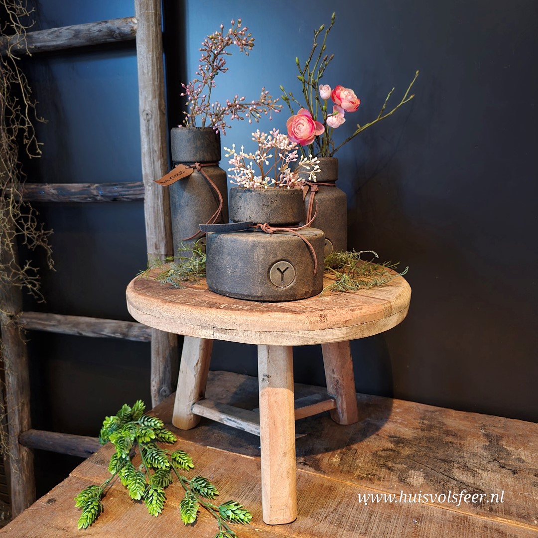 Robuust Houten Bijzettafeltje || 39x H26 cm - Afbeelding 3