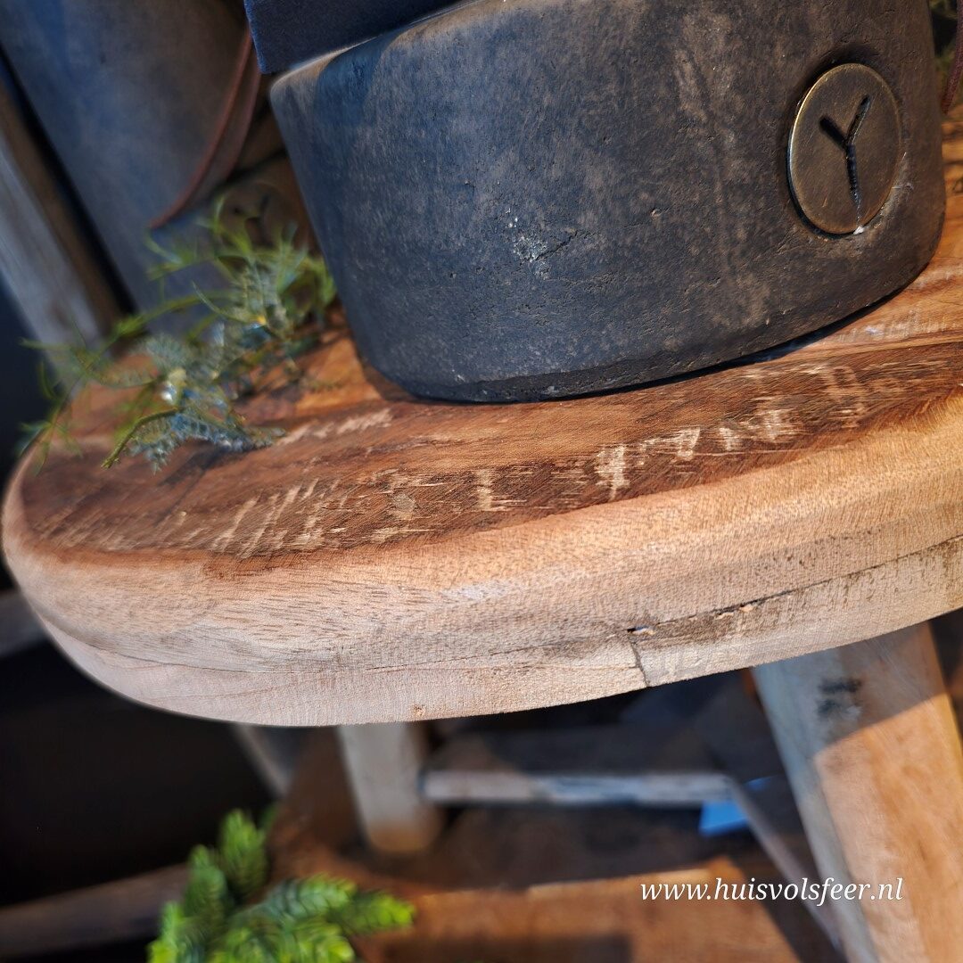 Robuust Houten Bijzettafeltje || 39x H26 cm - Afbeelding 5