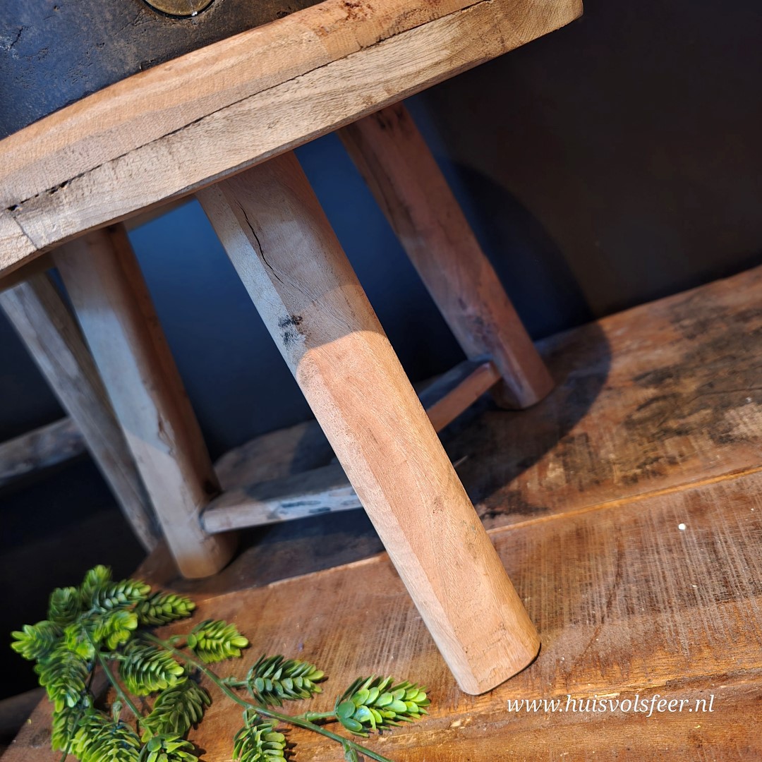 Robuust Houten Bijzettafeltje || 39x H26 cm - Afbeelding 6