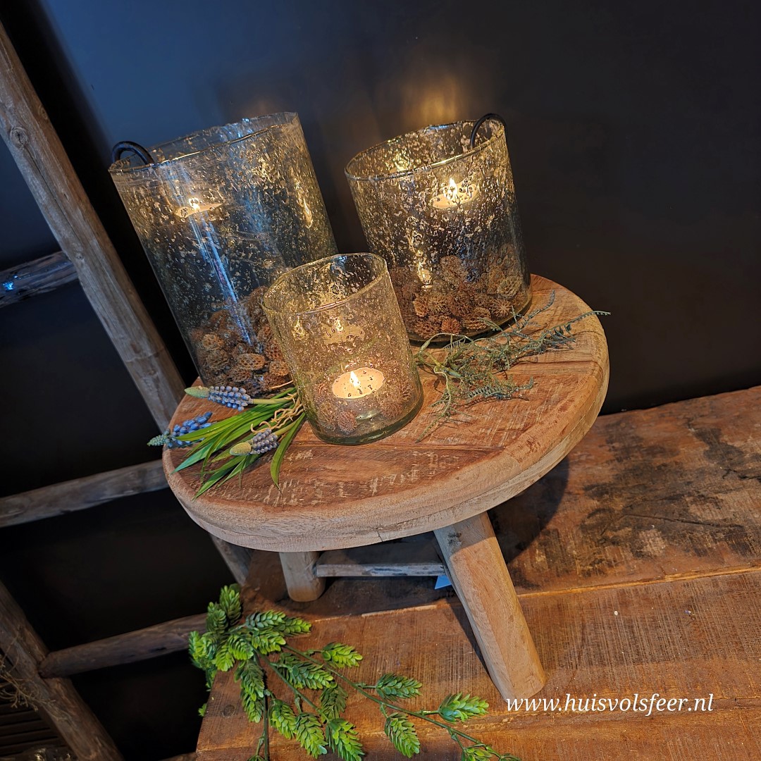 Robuust Houten Bijzettafeltje || 39x H26 cm - Afbeelding 2