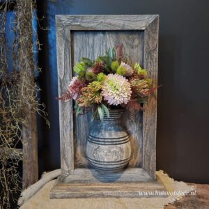 Houten Lijst met Kruik || Op Voet