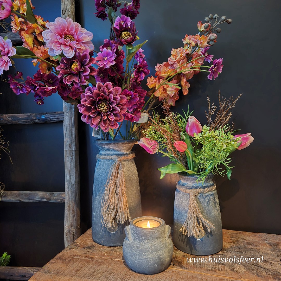 Vase Nostalgic with Rope Ancient Clay- H20 cm || Brynxz - Afbeelding 2