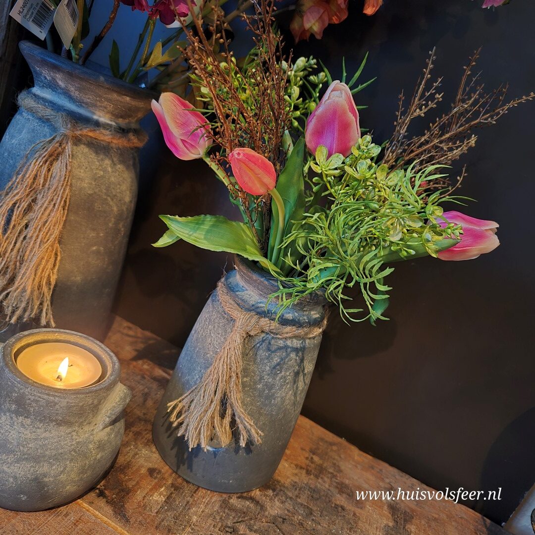 Vase Nostalgic with Rope Ancient Clay- H20 cm || Brynxz - Afbeelding 3