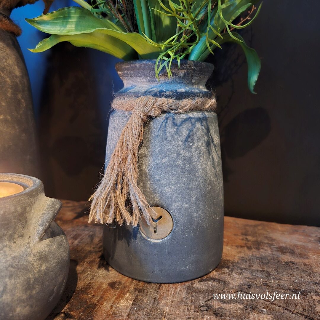 Vase Nostalgic with Rope Ancient Clay- H20 cm || Brynxz - Afbeelding 4