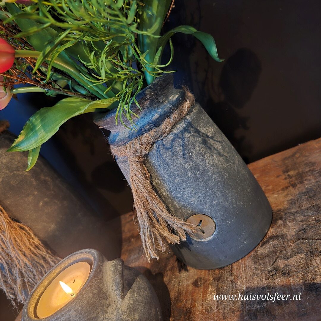 Vase Nostalgic with Rope Ancient Clay- H20 cm || Brynxz - Afbeelding 5