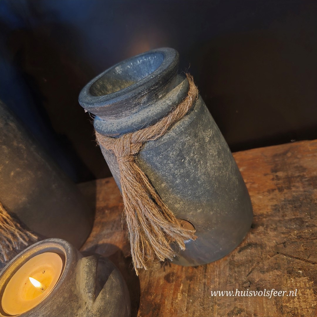 Vase Nostalgic with Rope Ancient Clay- H20 cm || Brynxz - Afbeelding 8