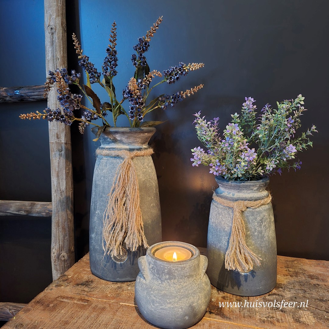 Vase Nostalgic with Rope Ancient Clay- H20 cm || Brynxz - Afbeelding 9