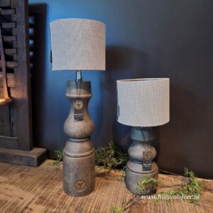 Lamp Baluster Grandeur met Lampenkap- Majestic Brown || 49 cm