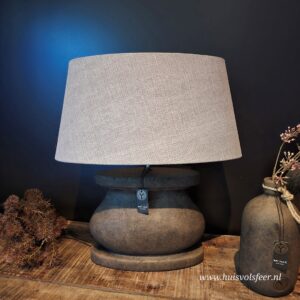 Lampenvoet Majestic Brown met Brynxz Lampenkap- Stone || 50 cm.