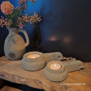 Tealightholder Handcraft with Rope L- Rustic || Brynxz