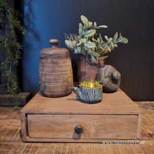 Plateau met lade- Teakhout