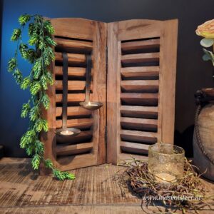 Dubbele louvre luik- Teak hout || 50 cm.