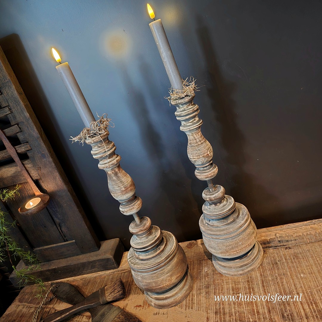 Houten kandelaar "Bryce" || 40 cm - Afbeelding 2