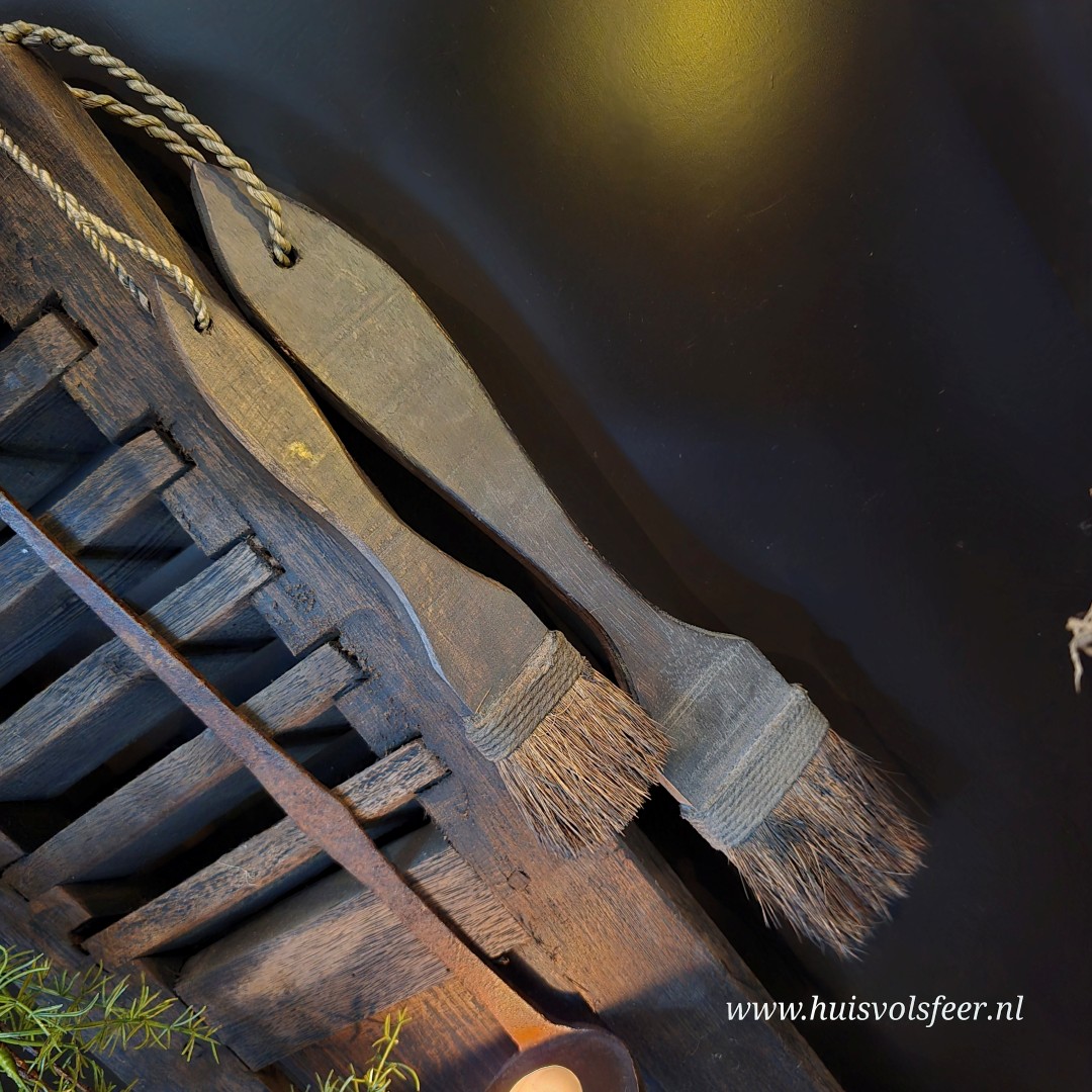Houten decoratie kwast || 34 cm - Afbeelding 4