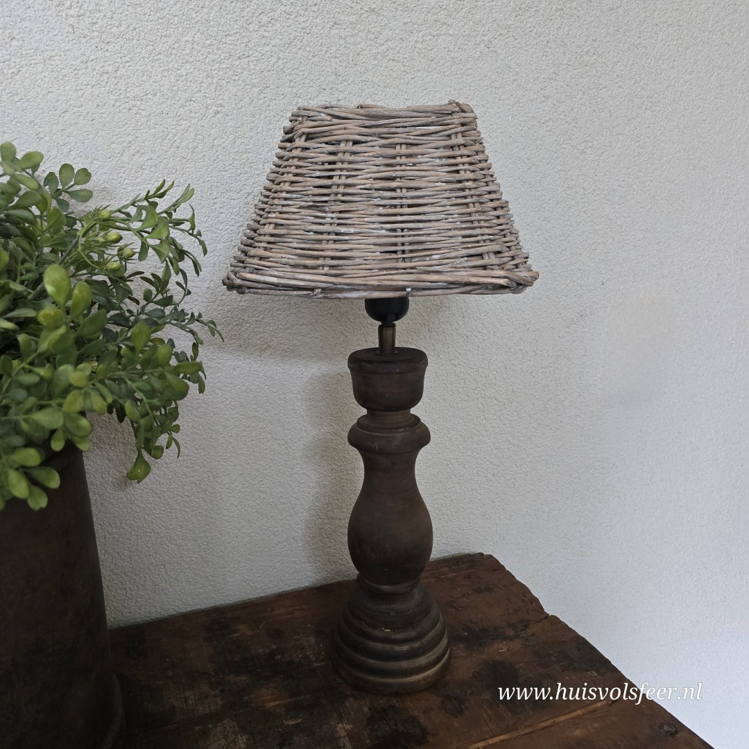 Shabby Lampenkap- Riet || 23 cm - Afbeelding 2