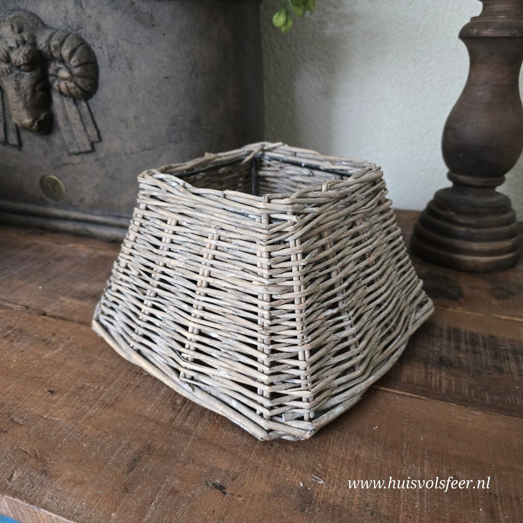 Shabby Lampenkap- Riet || 23 cm
