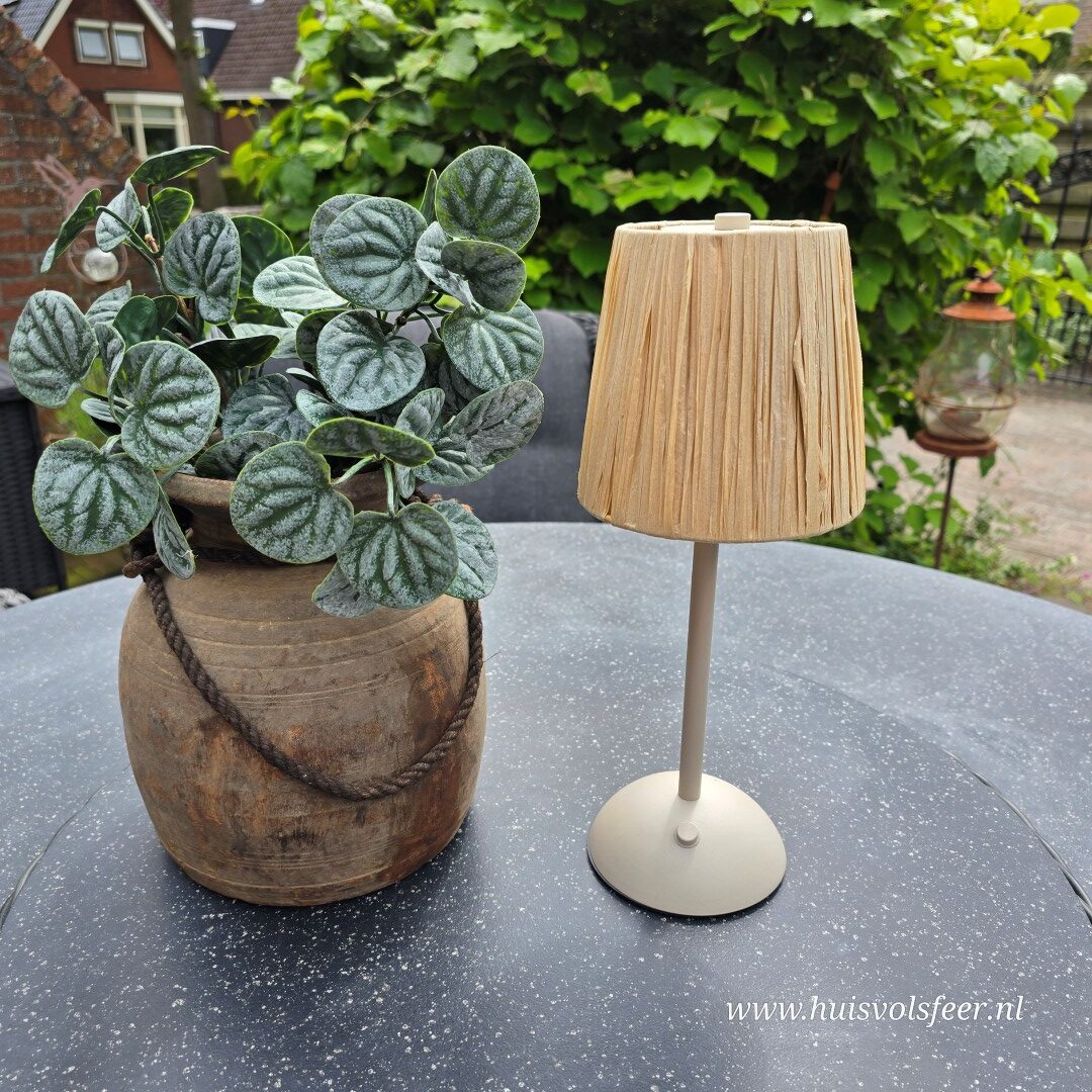 Oplaadbare Tafellamp || Raffia Sisal - Afbeelding 8
