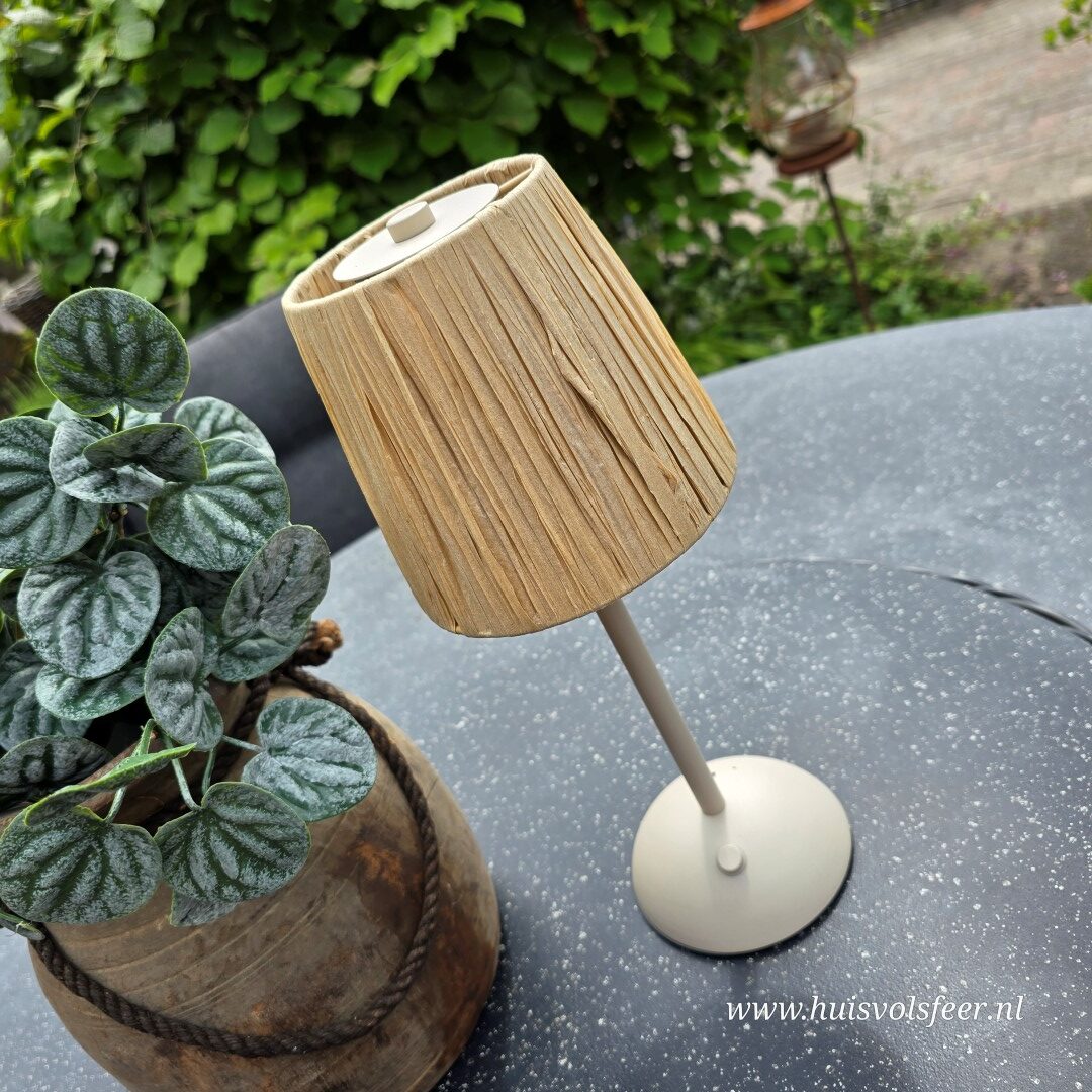 Oplaadbare Tafellamp || Raffia Sisal - Afbeelding 9