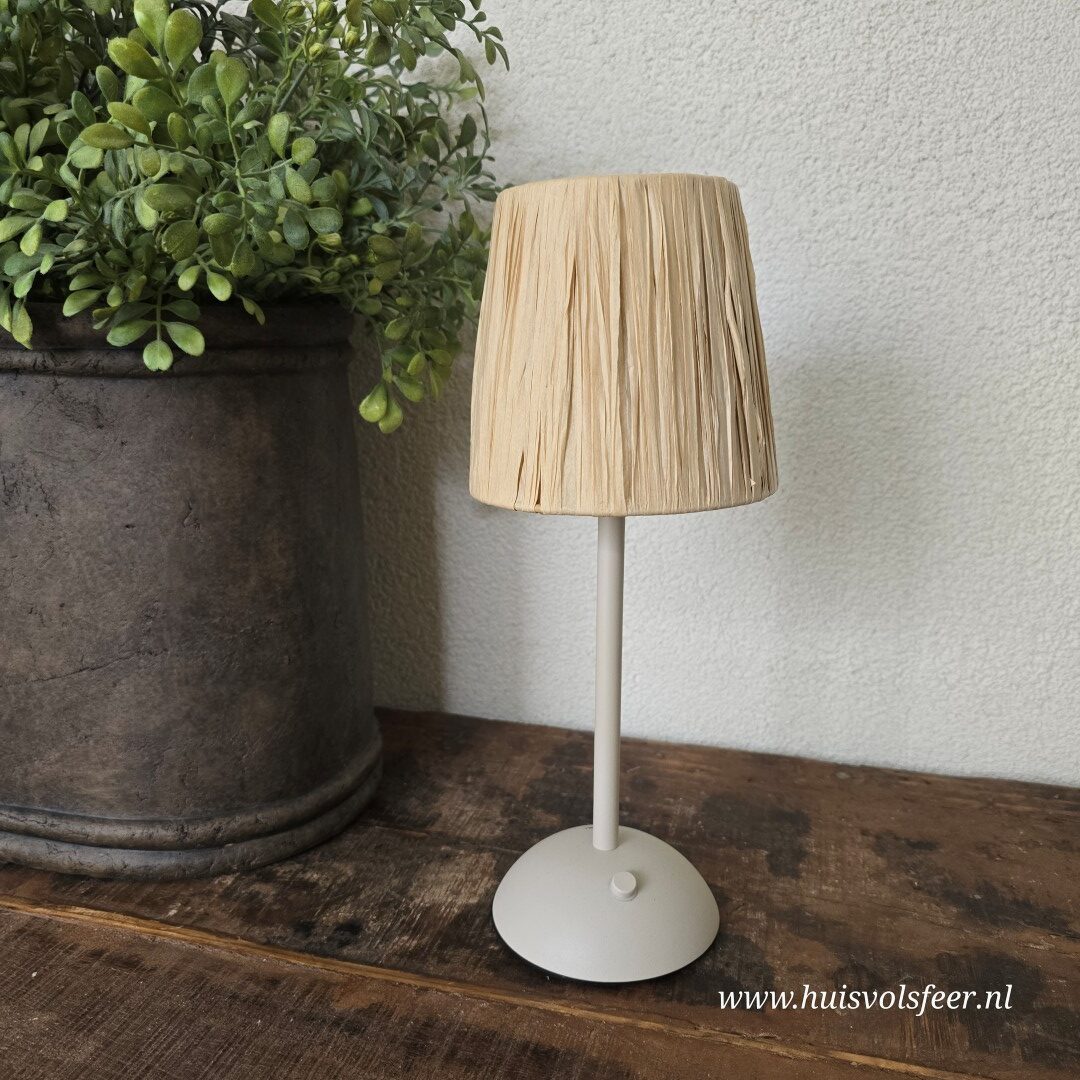 Oplaadbare Tafellamp || Raffia Sisal - Afbeelding 2