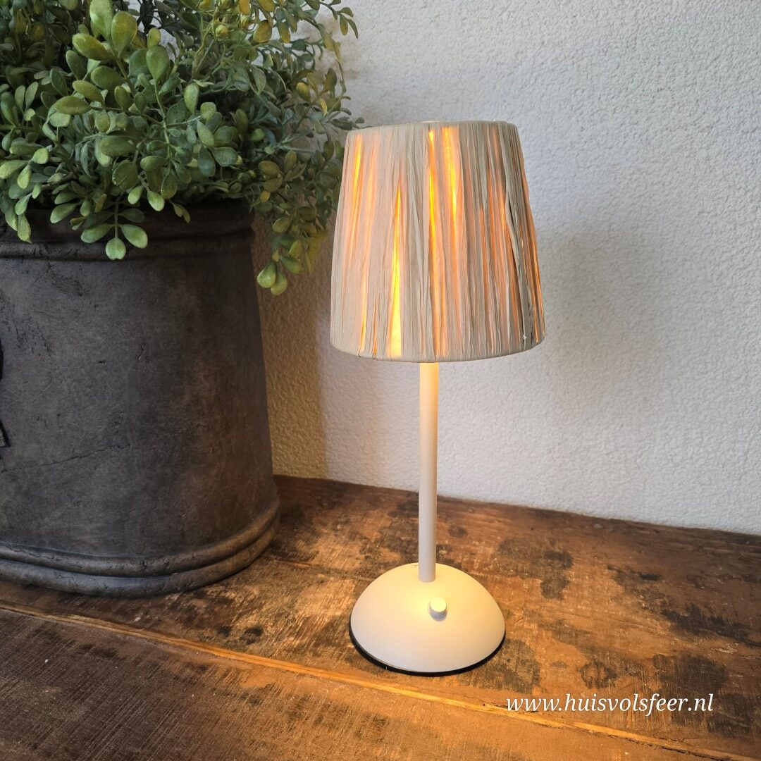Oplaadbare Tafellamp || Raffia Sisal
