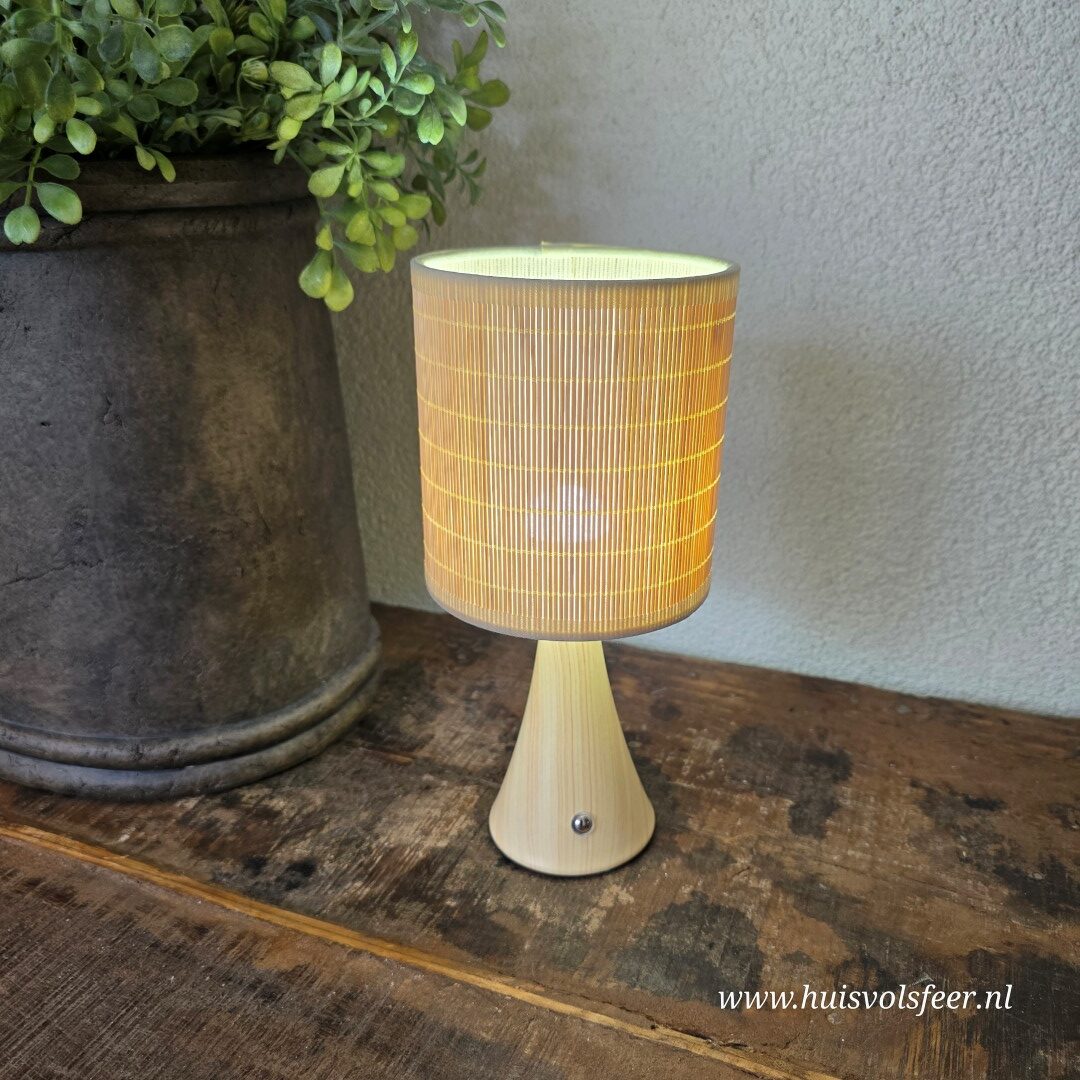 Oplaadbare Tafellamp || Bamboe Naturel - Afbeelding 2