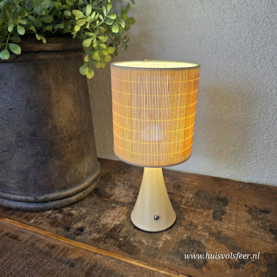 Oplaadbare Tafellamp || Bamboe Naturel - Afbeelding 3