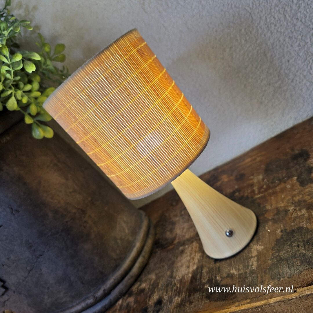 Oplaadbare Tafellamp || Bamboe Naturel - Afbeelding 4