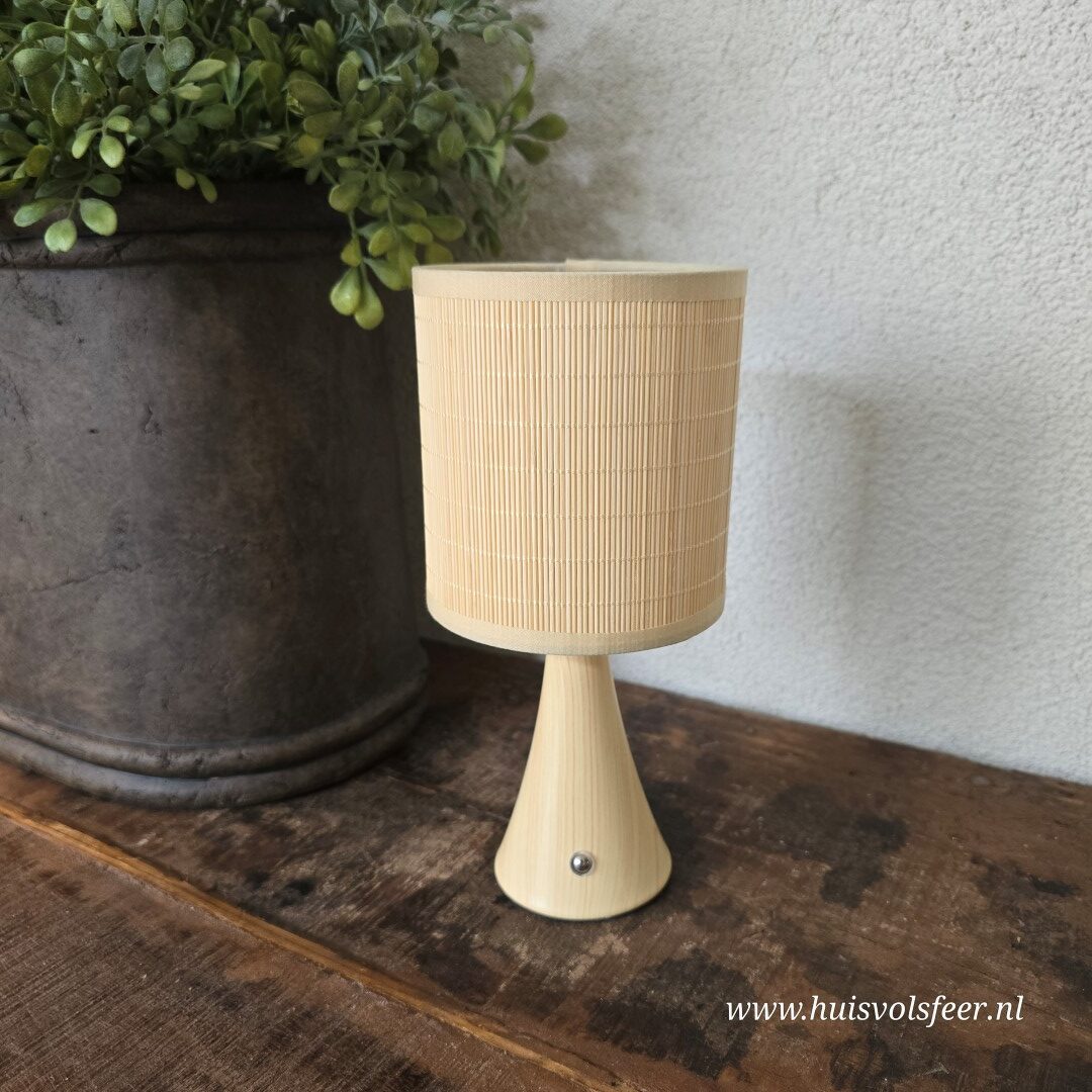 Oplaadbare Tafellamp || Bamboe Naturel - Afbeelding 5