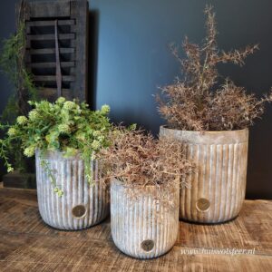 Set Of 3 Planters Relief- Jewel || Brynxz.