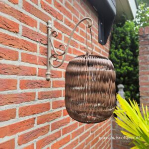 Solar Lantaarn Woven- Donkerbruin || 23x H31 cm