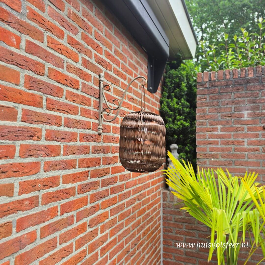 Solar Lantaarn Woven- Donkerbruin || 23x H31 cm - Afbeelding 4