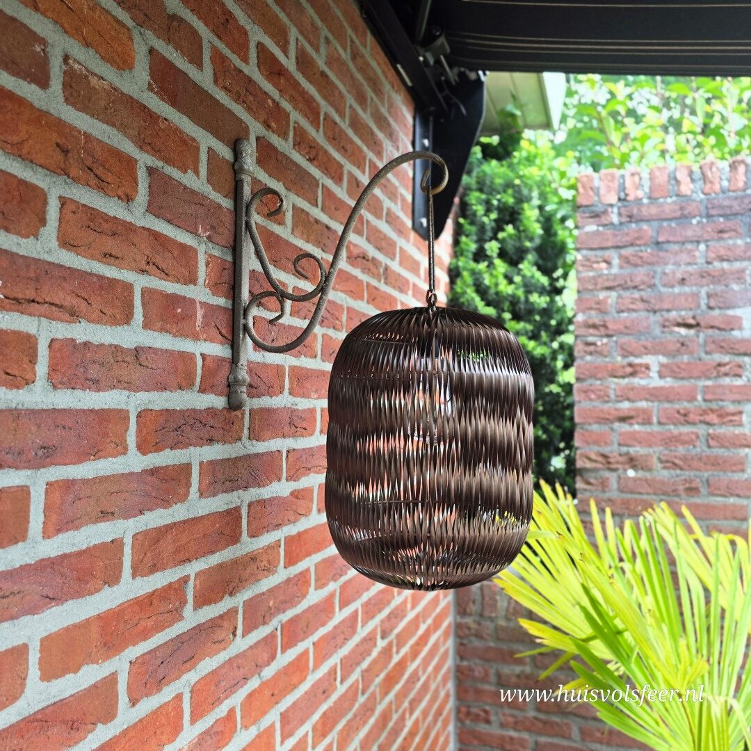 Solar Lantaarn Woven- Donkerbruin || 23x H31 cm - Afbeelding 6