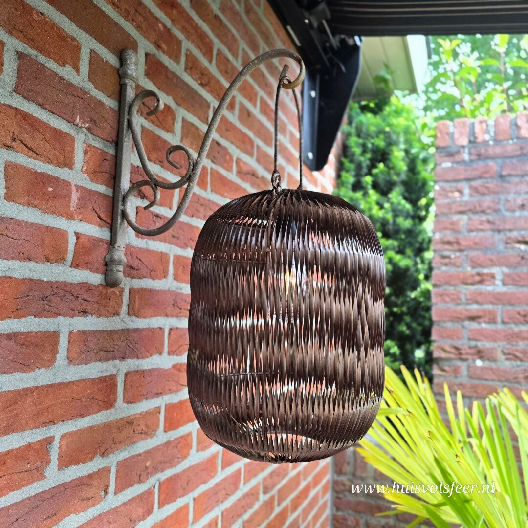 Solar Lantaarn Woven- Donkerbruin || 23x H31 cm - Afbeelding 5