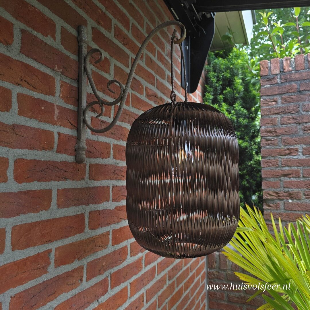 Solar Lantaarn Woven- Donkerbruin || 23x H31 cm - Afbeelding 7