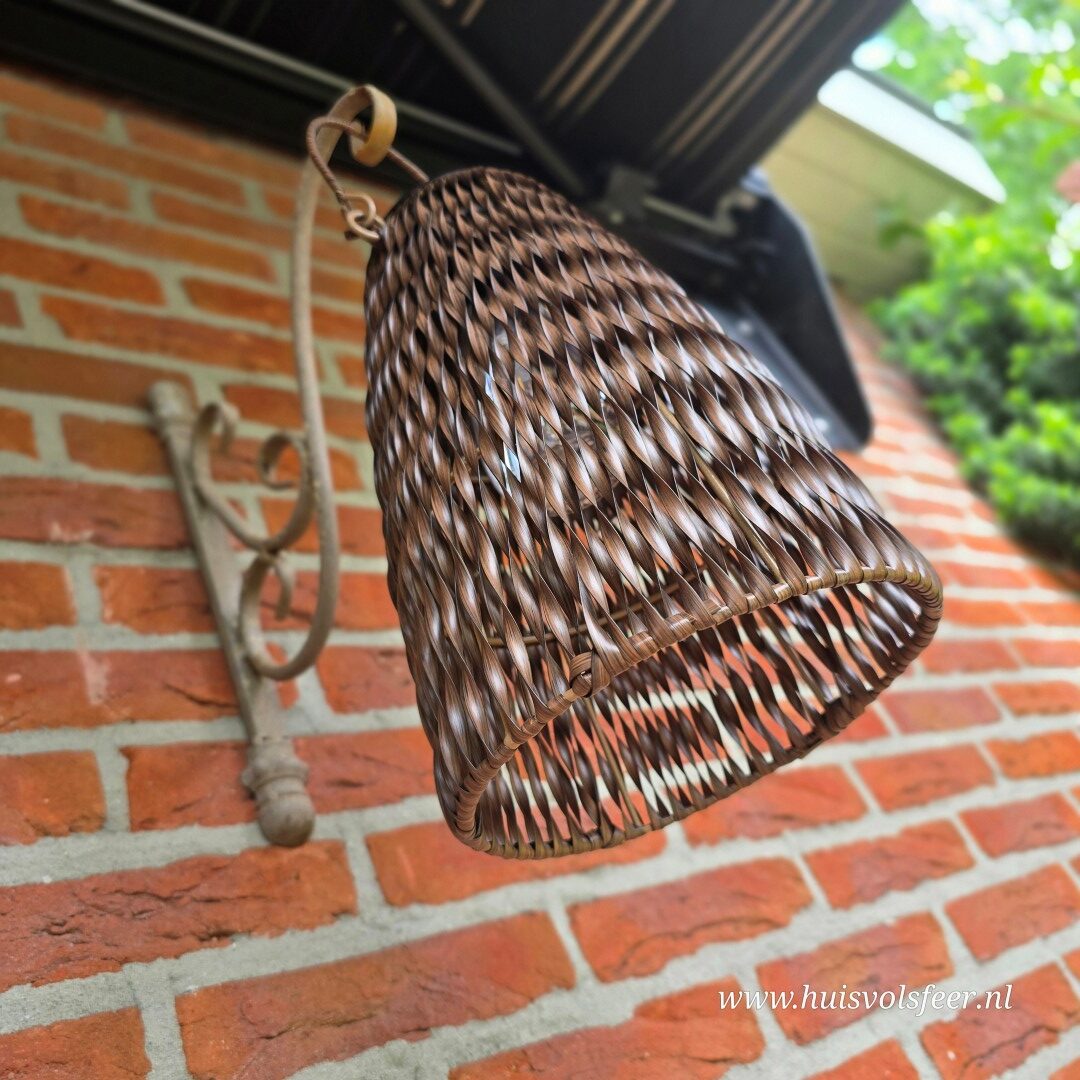 Solar Lantaarn Woven- Donkerbruin || 18x H26 cm - Afbeelding 4