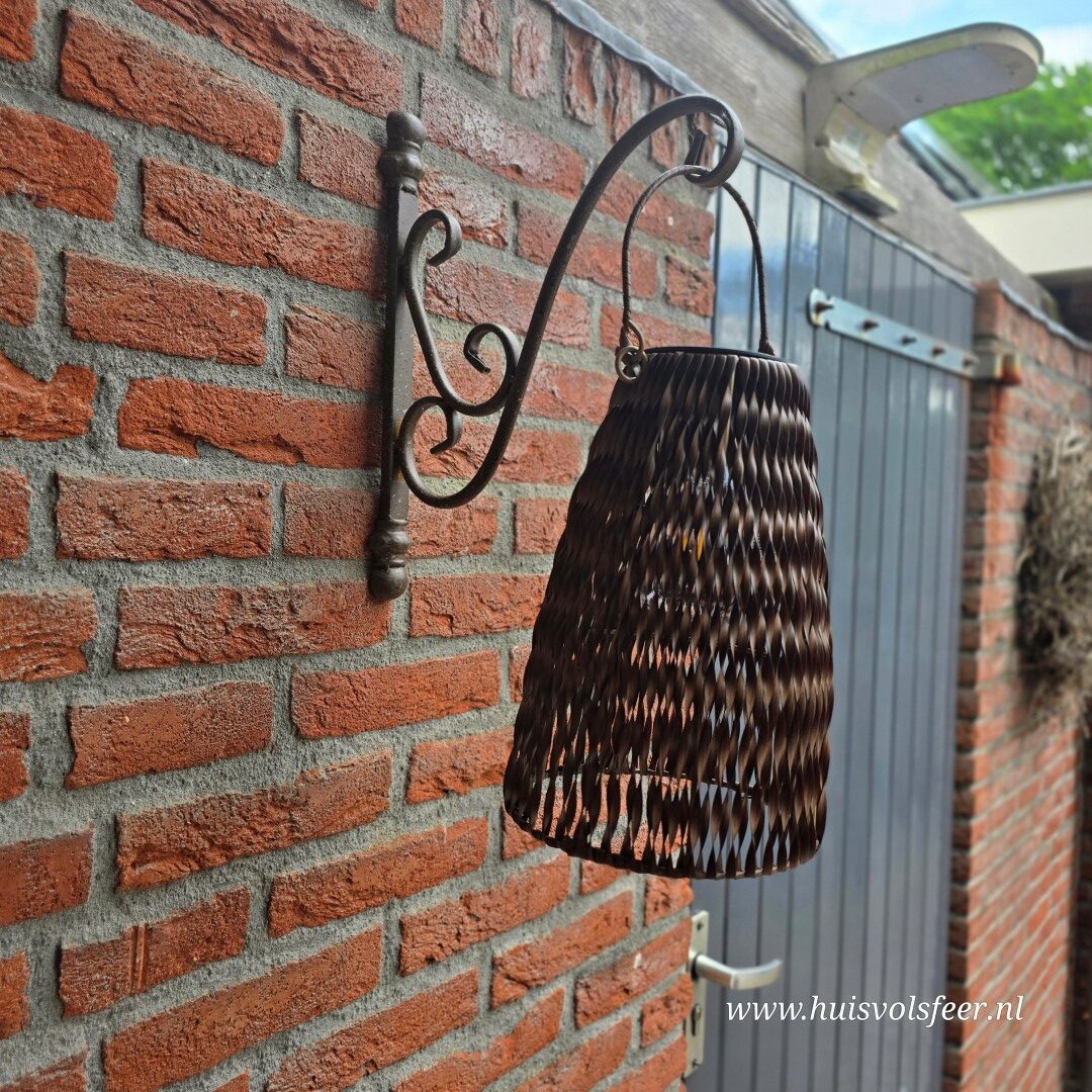 Solar Lantaarn Woven- Donkerbruin || 18x H26 cm - Afbeelding 8