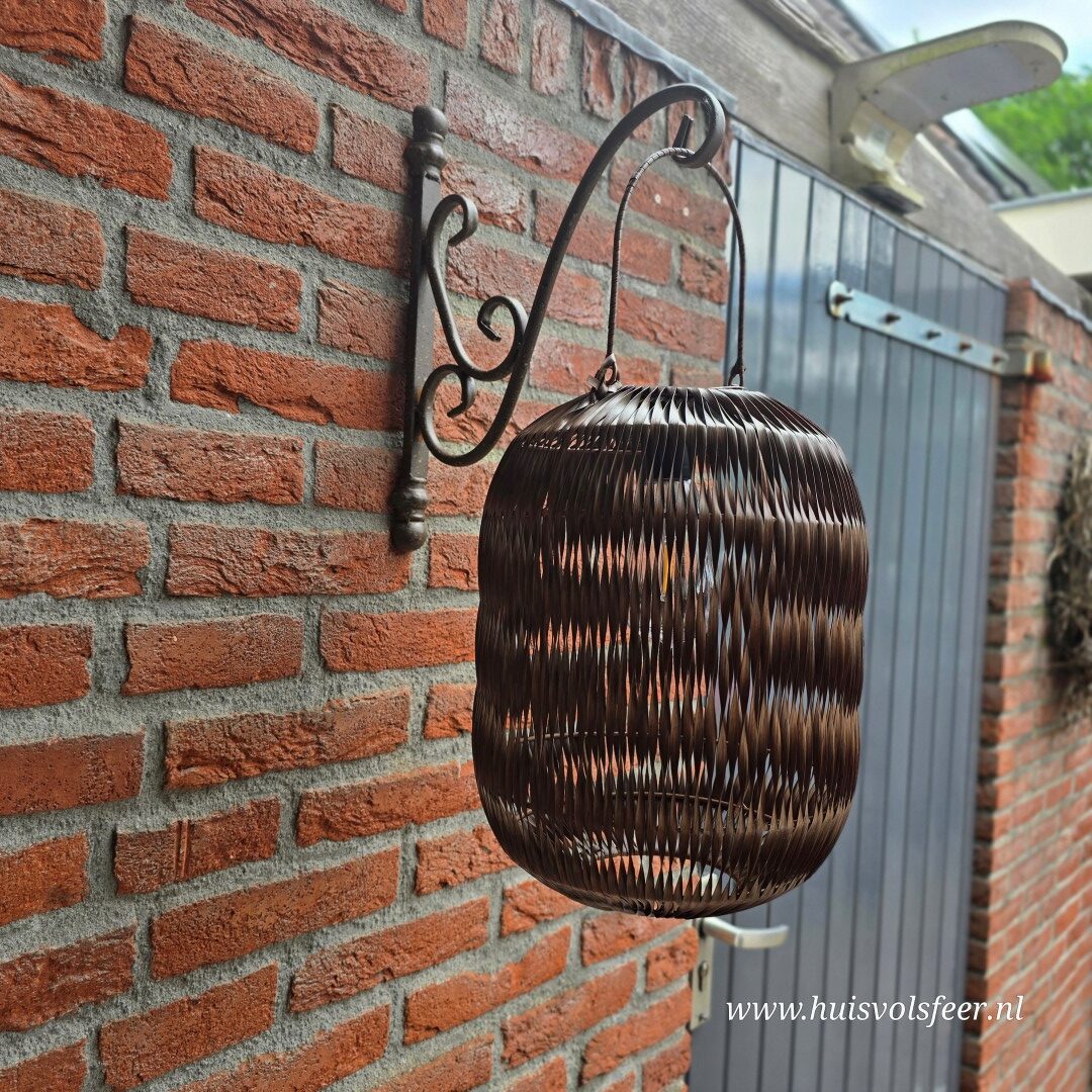 Solar Lantaarn Woven- Donkerbruin || 23x H31 cm - Afbeelding 12