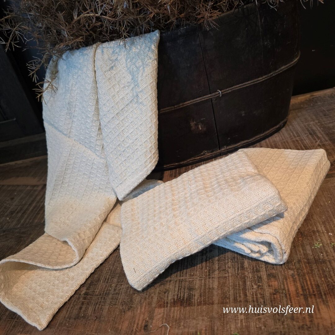 Linnen Wafel Theedoek || Naturel - Afbeelding 2