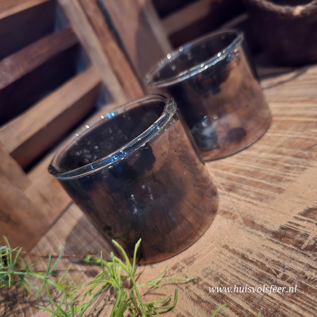 Bubbelglas- Stones Black || 7 x H7 cm - Afbeelding 6