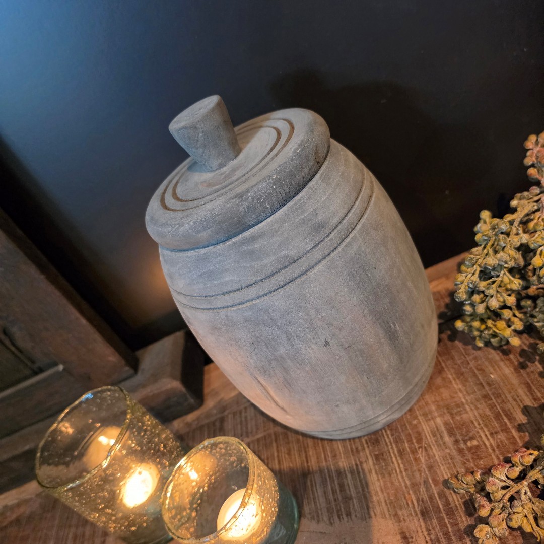 Houten pot met deksel- Sober || 28 cm - Afbeelding 2
