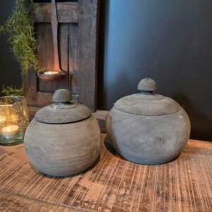 Houten pot met deksel- Sober || Medium