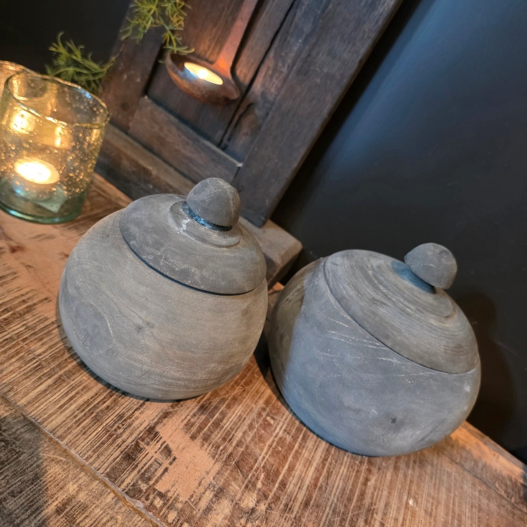 Houten pot met deksel- Sober || Large - Afbeelding 2