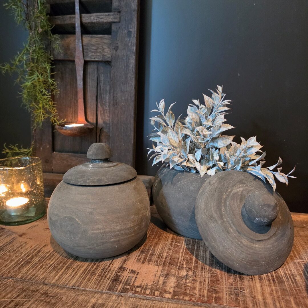 Houten pot met deksel- Sober || Large - Afbeelding 3