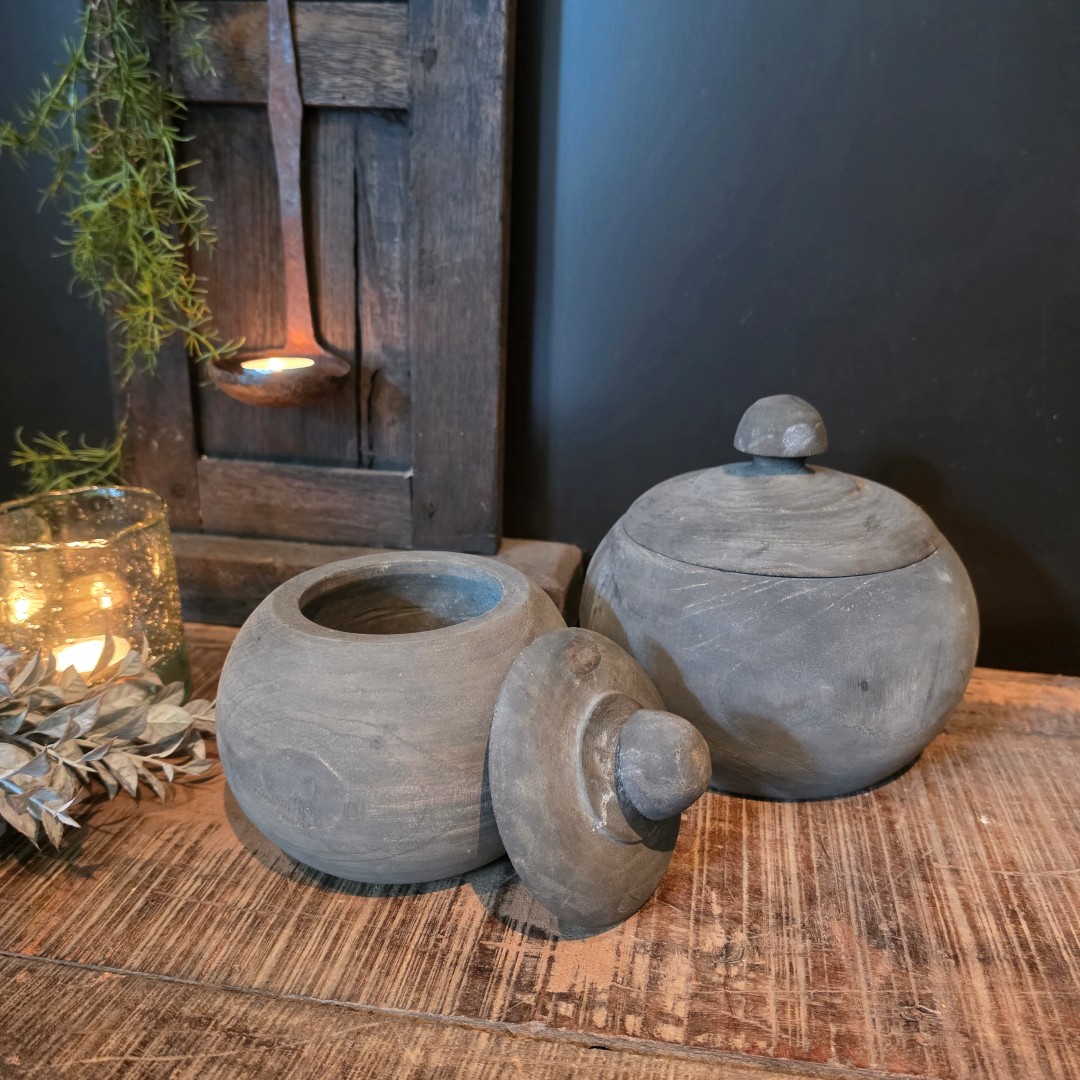 Houten pot met deksel- Sober || Large - Afbeelding 5