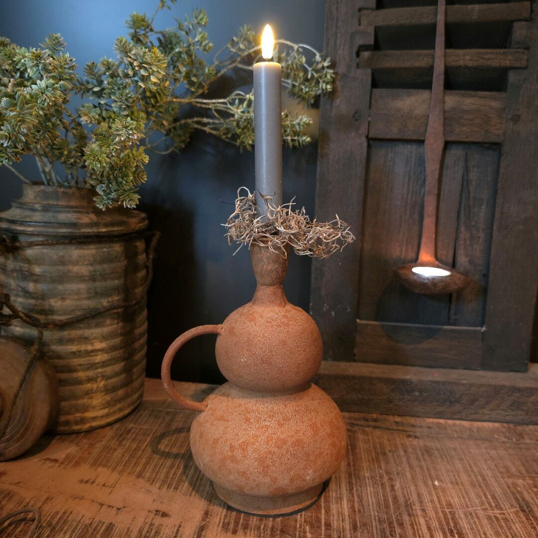 Kandelaar met handvat- Roest