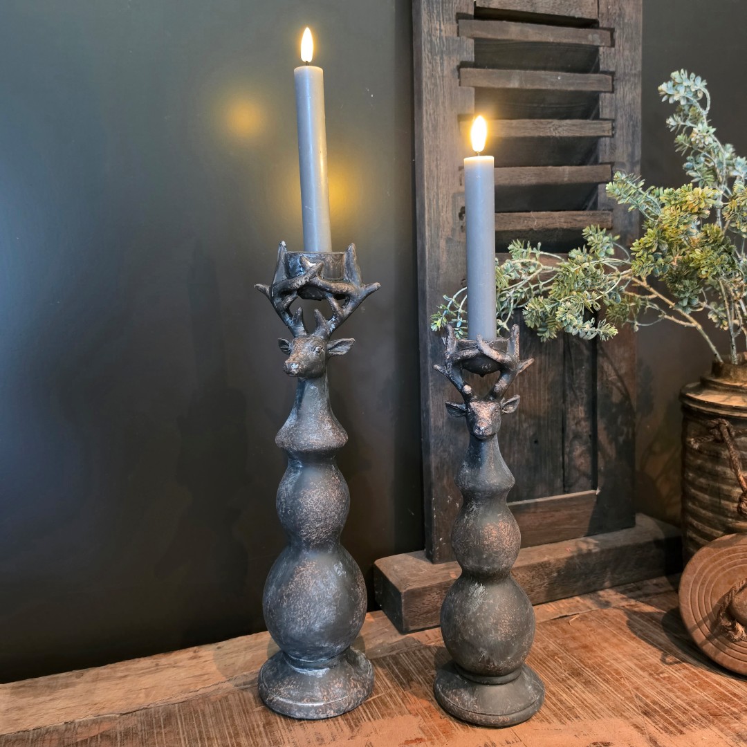 Kandelaar Hert op Voet || 38,5 cm - Afbeelding 2