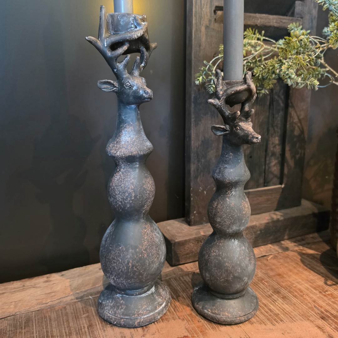 Kandelaar Hert op Voet || 38,5 cm - Afbeelding 3