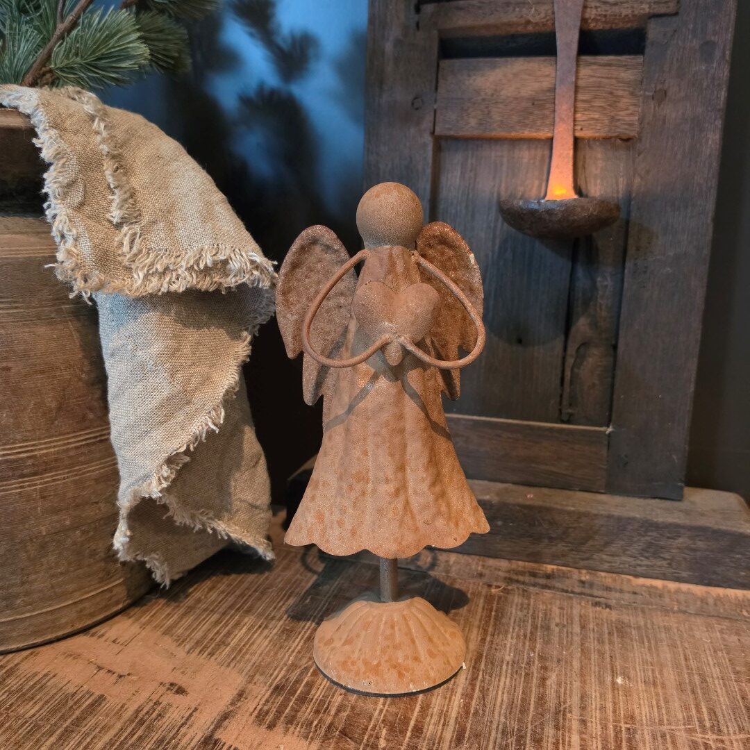 Engel met Hartje- Roest || 26 cm - Afbeelding 5