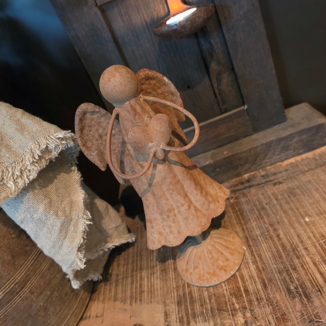 Engel met Hartje- Roest || 26 cm - Afbeelding 6
