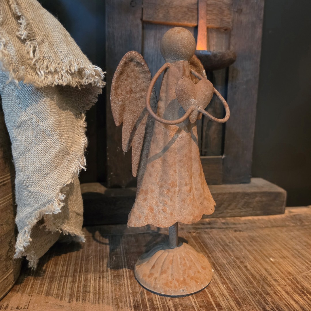 Engel met Hartje- Roest || 26 cm - Afbeelding 7
